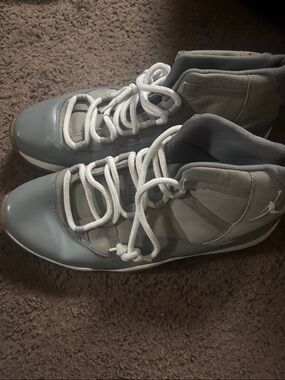 Jordan High Top Sneakers - Gray & White